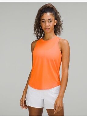 lululemon athletica High Neck Running and Training Bright Orange Athletic Tank